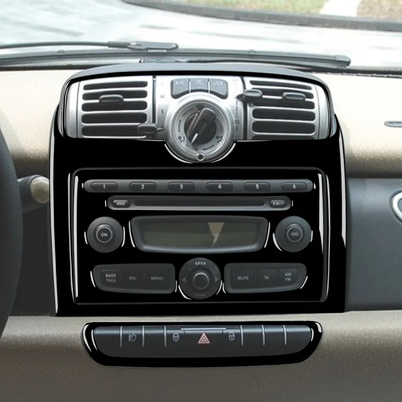 

Подходит для 08-10 Mercedes-Benz smart fortwo, салон автомобиля, модифицированное фортепиано, черное центральное украшение панели управления