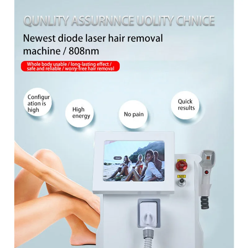 808NM Portable Diode Laser Hair Removal Machine 2000W 3 Wavelength755 808 1064NM Permanent Painless Hair Removal Wholesale Price