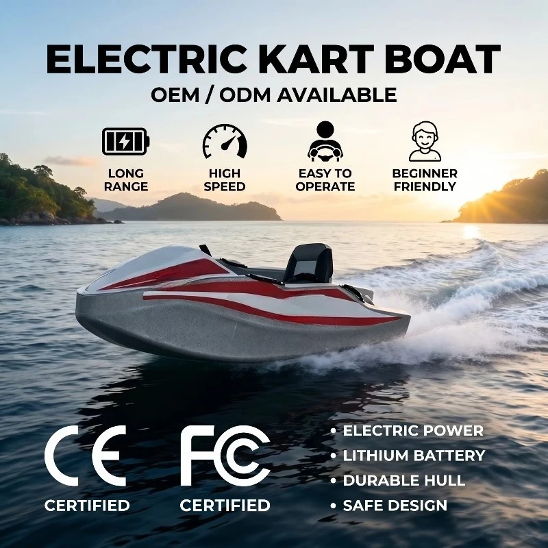 Water Kart Electric Jet Ski Boat | 10KW High Speed 52KM/H | Impact-Resistant 2-Seater for Water Park & Resort