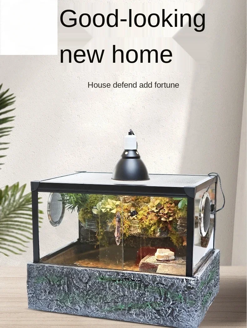 Turtle Jar Provided with Balcony Glass Turtle  Villa Terrapin Feeding Box Turtle Special Change Water Rainforest