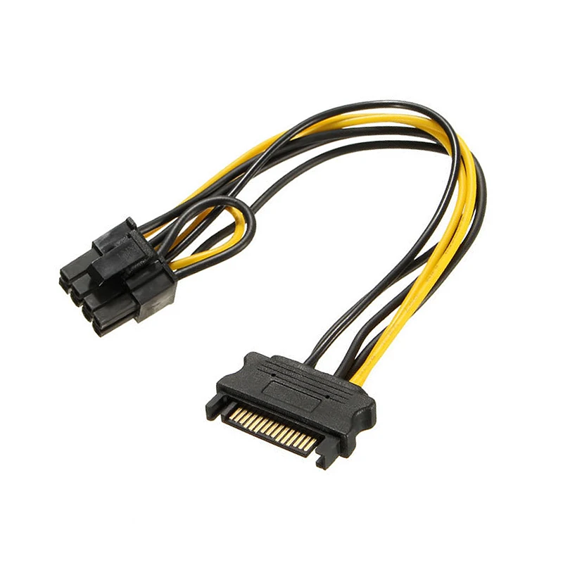 

5pcs 20cm High Speed 15 Pin SATA Male To 8 Pin(6+2) PCI-E Power Supply Cable SATA Cable 15-pin To 8 Pin Cable
