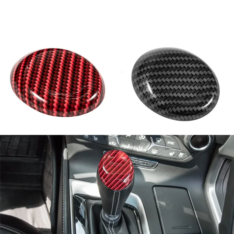 Carbon Fiber Gear Shift Knob Head Cover Trim Fit For Chevrolet Corvette C7 Z06 Z51 ZR1 Stingray Grand Sport 2014 -2019