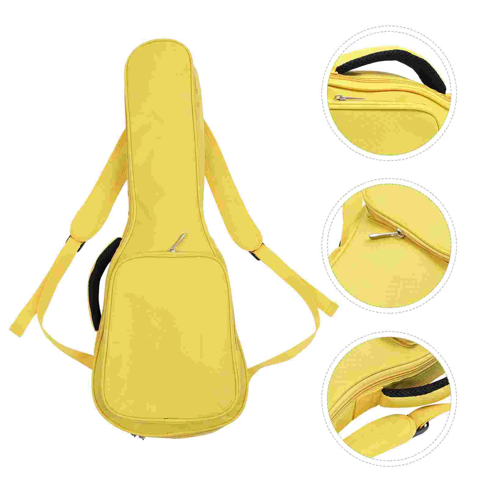 

Canvas Tote Bag Ukulele Package Shoulder Vintage 4-string Container Yellow Gig Child