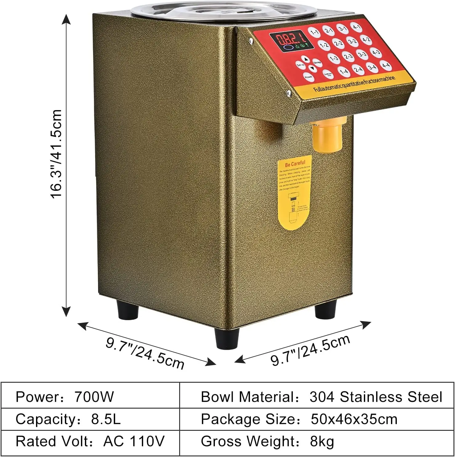 8000CC Fructose Quantitative Machine Automatic Fructose Dispenser Syrup Sugar Dispenser Bubble Tea Shop Milk Tea Equipment