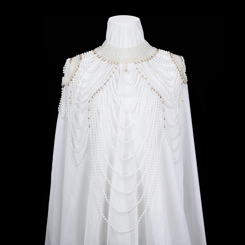 Hazem Story 섹시한 여성 진주 바디 체인 브래지어 목도리 패션 조절 가능한 크기 어깨 목걸이 탑 체인 웨딩 드레스 진주