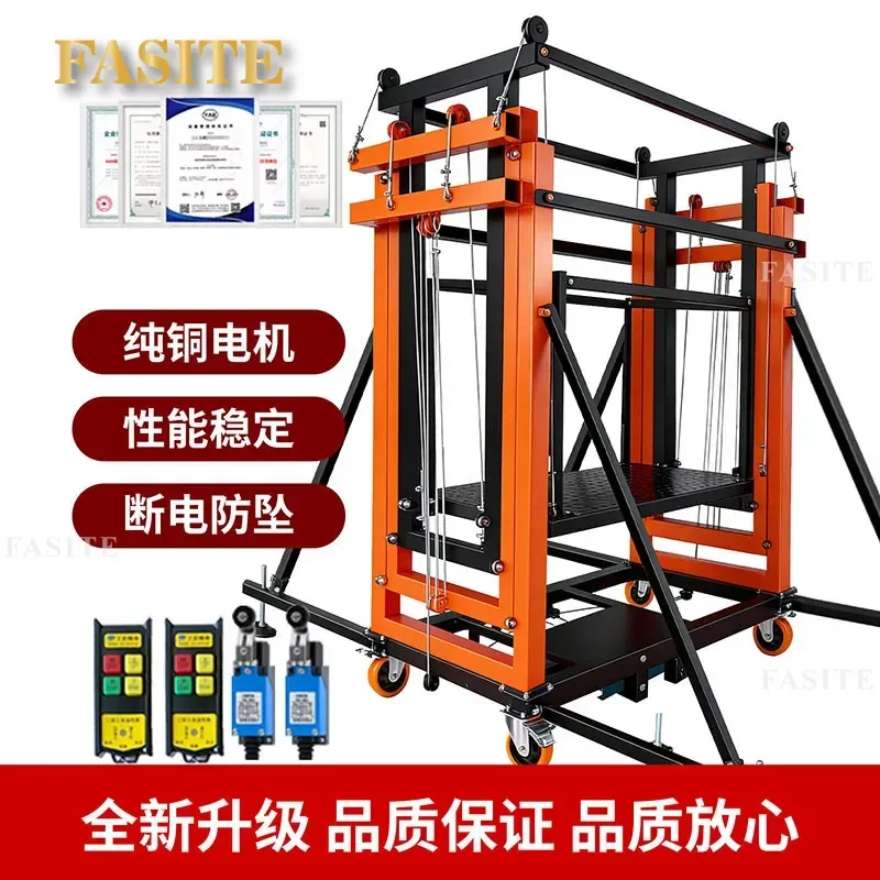 For Electric Scaffolding Lift 4m 6m 10m Foldable Electric Lift Platform Heavy Duty Aluminum Alloy Construction Site Warehouse