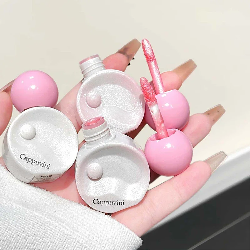 Pfirsichrosa Flüssiger Gesichts-Highlighter mit Perlglanz-Glitzer, Schimmernder, Klärender, Feuchtigkeitsspendender Lidschatten, Aufhellendes Koreanisches Make-up – Detail 7