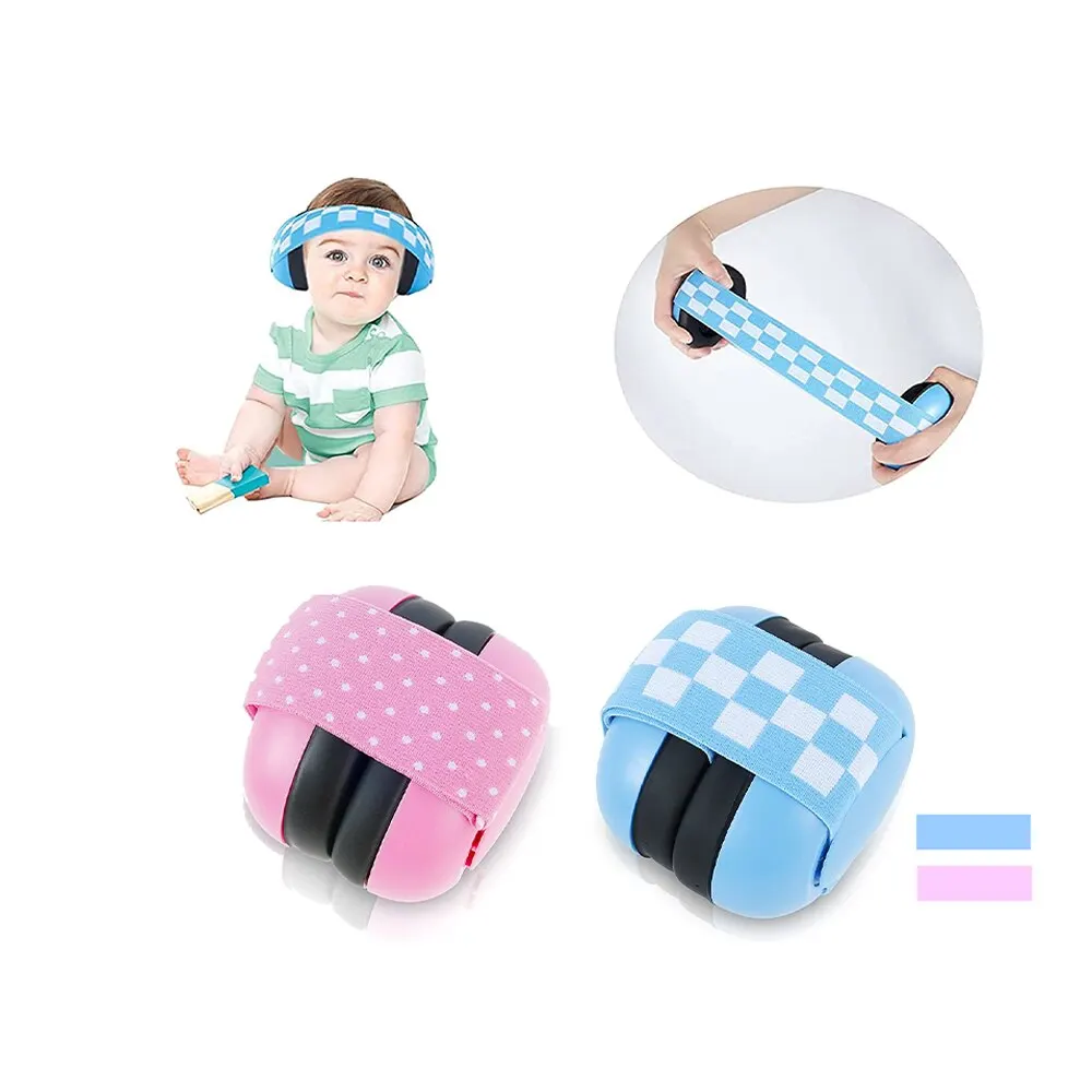 Baby Earmuffs Protection Comfortable Infant Ear Muffs Prevent Hearing Damage&Improve Sleep Adjustable Elastic Headband