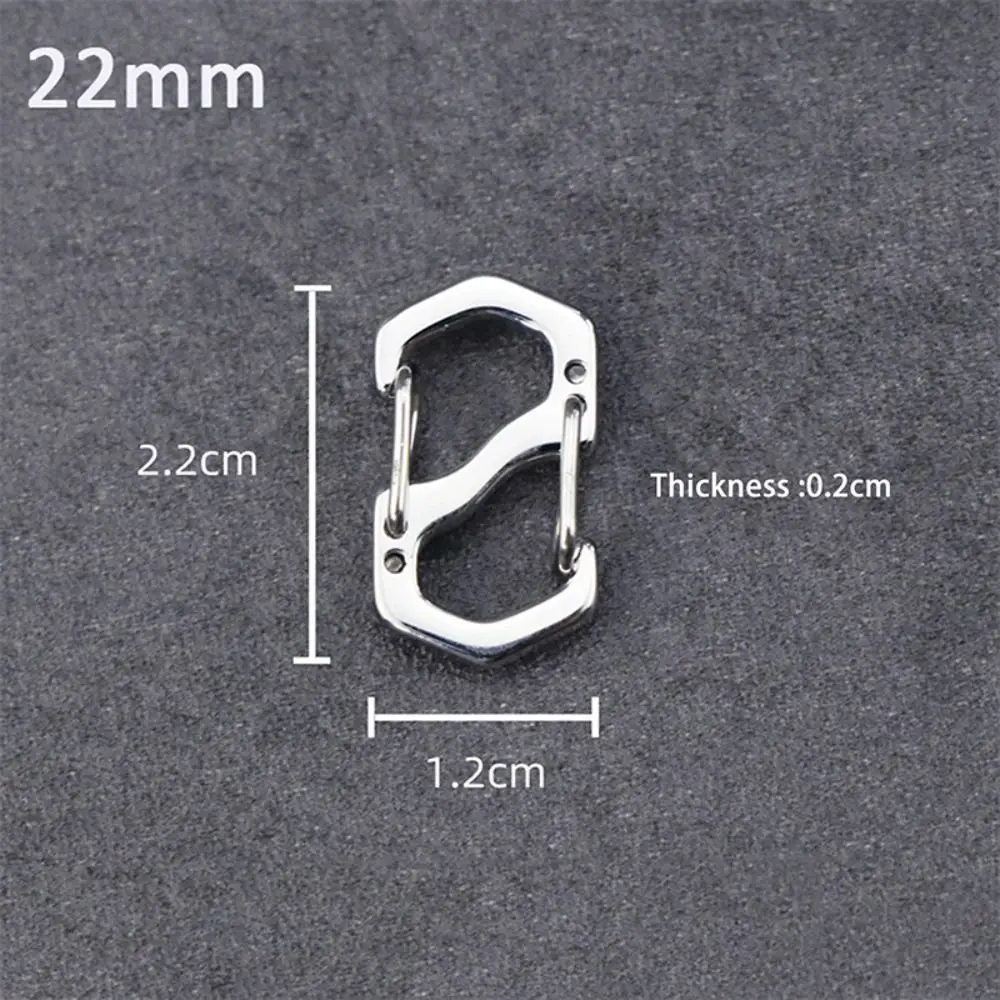 10PCS Backpack Buckle Stainless Steel S Type Carabiner With Lock Mini Outdoor Backpacks Luggage Hook Anti-Theft Key-Lock Tool image 3