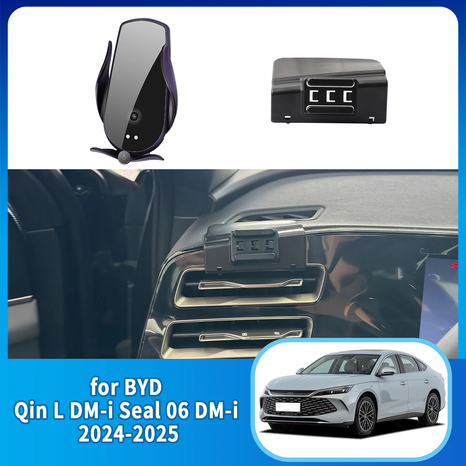 

GPS Bracket Car Mobile Phone Holder for BYD Qin L DM-i Seal 06 DM-i 2024 2025 Accessories Navigation Stand Auto