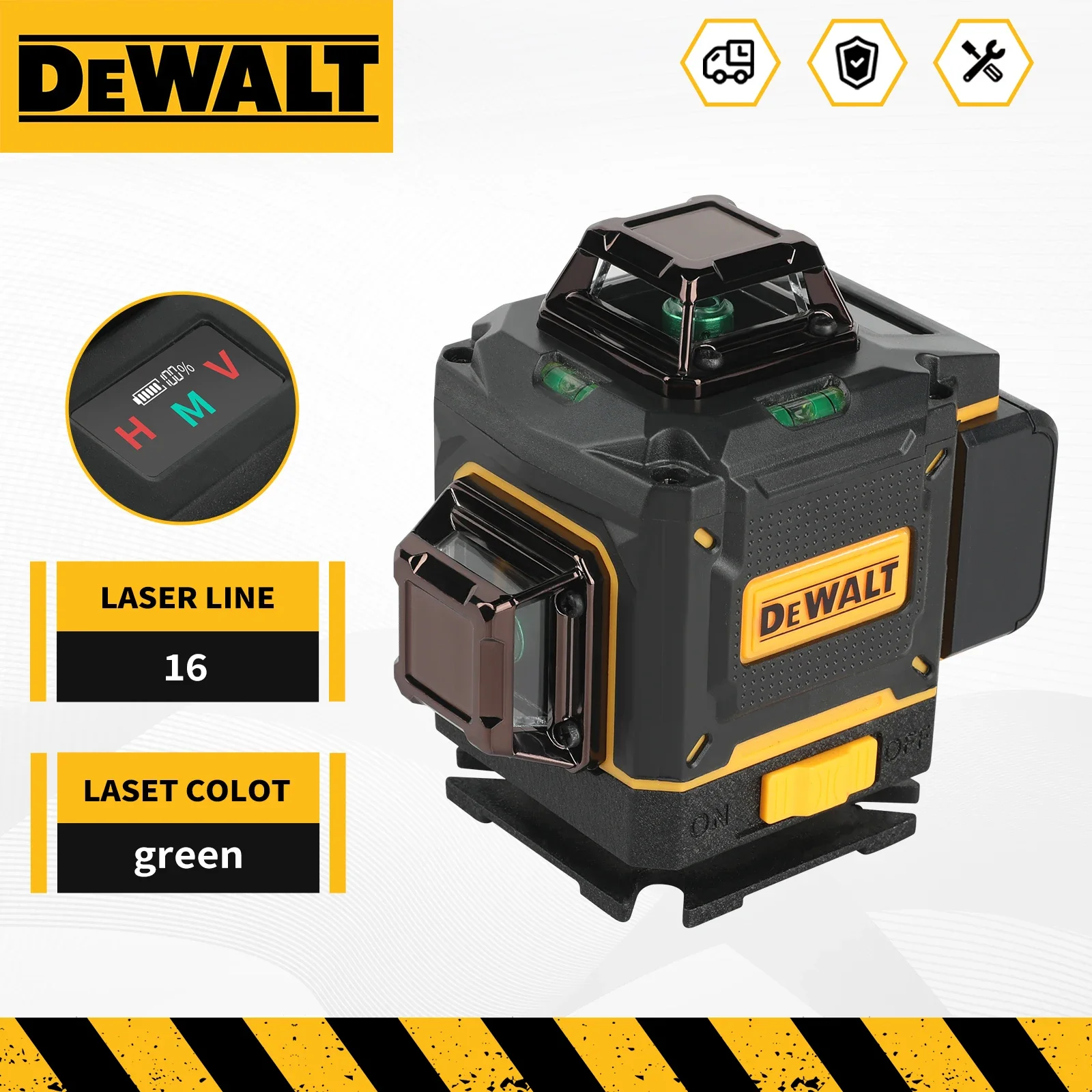 2025 جديد! DEWALT 4 جوانب * 360 درجة عمودي 3-4D مستوى الليزر شعاع أخضر 16 خطوط التسوية الذاتية العمودية عبر خط Lase #2