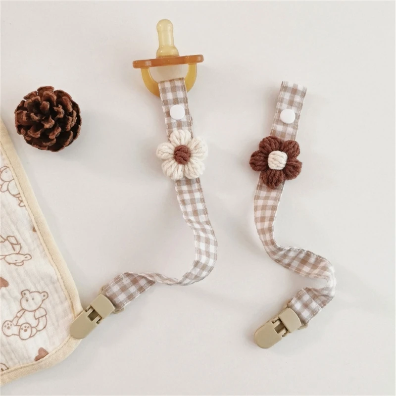 

Lovely Design Baby Dummy Clip Soother Chain Holder Pacifier Clips Dummy Strap Small Flower Dummmy Clip for Girls Boys