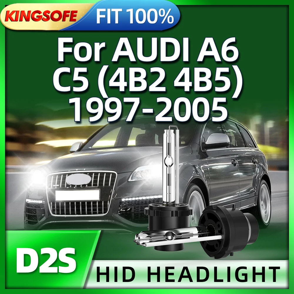 

KINGSOFE Xenon HID Car Headlight 12V 35W D2S Light Auto Lamp For AUDI A6 C5 4B2 4B5 1997 1998 1999 2000 2001 2002 2003 2004 2005