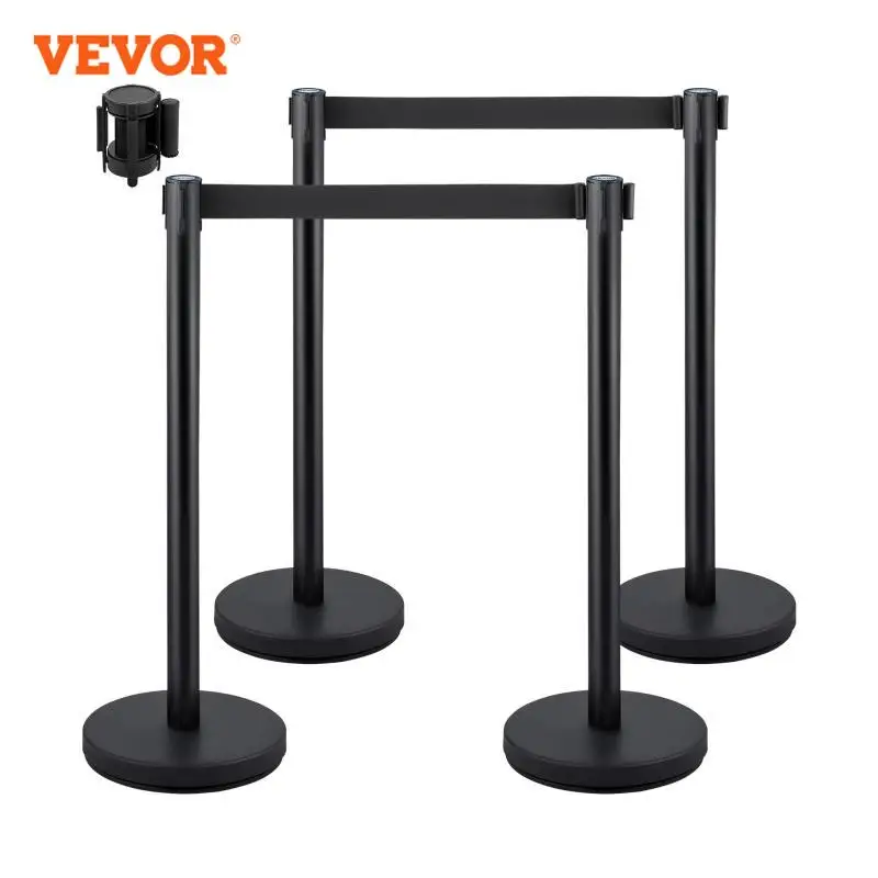 VEVOR 4-6Pcs Queue Security Posts Crowd Control Stanchion Barriers Stand Crowd Barrier With Adjustable Belt for Party Exhibition