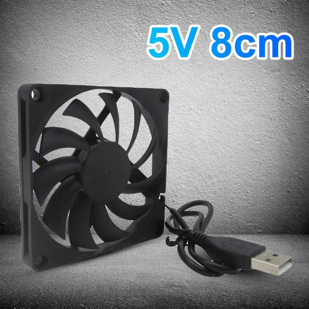 Useful  Heatsink 5V 5V 8cm USB Connector Cooling Fan Stable Lightweight Cooler for PC