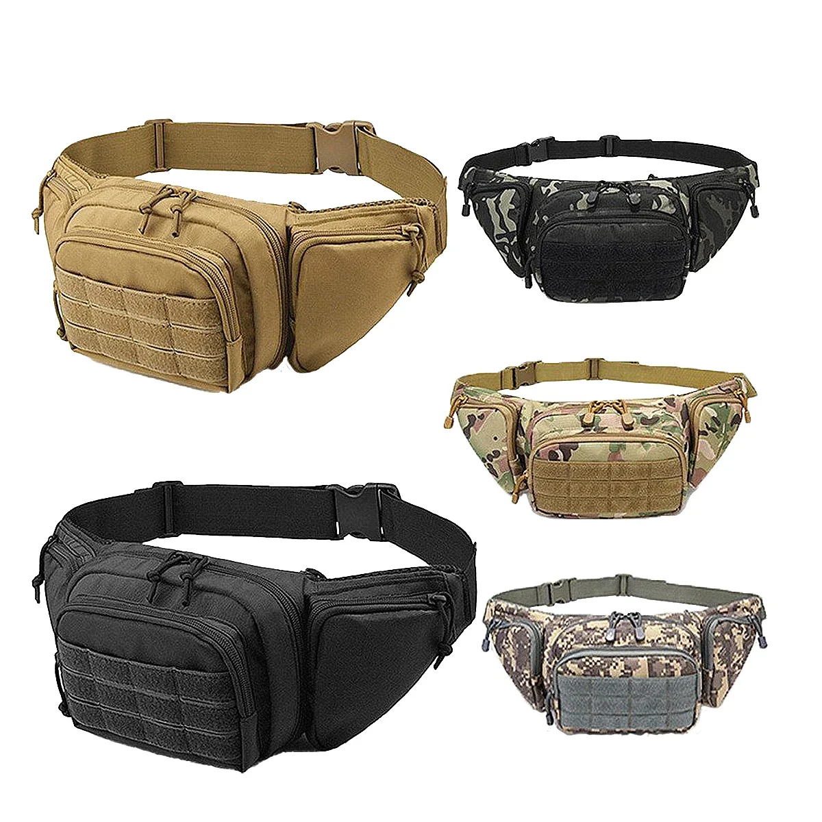 Bolsa táctica para pistola de cintura, riñonera Molle EDC de nailon resistente al agua, bolsa de teléfono para acampar, bolsa de pecho de caza