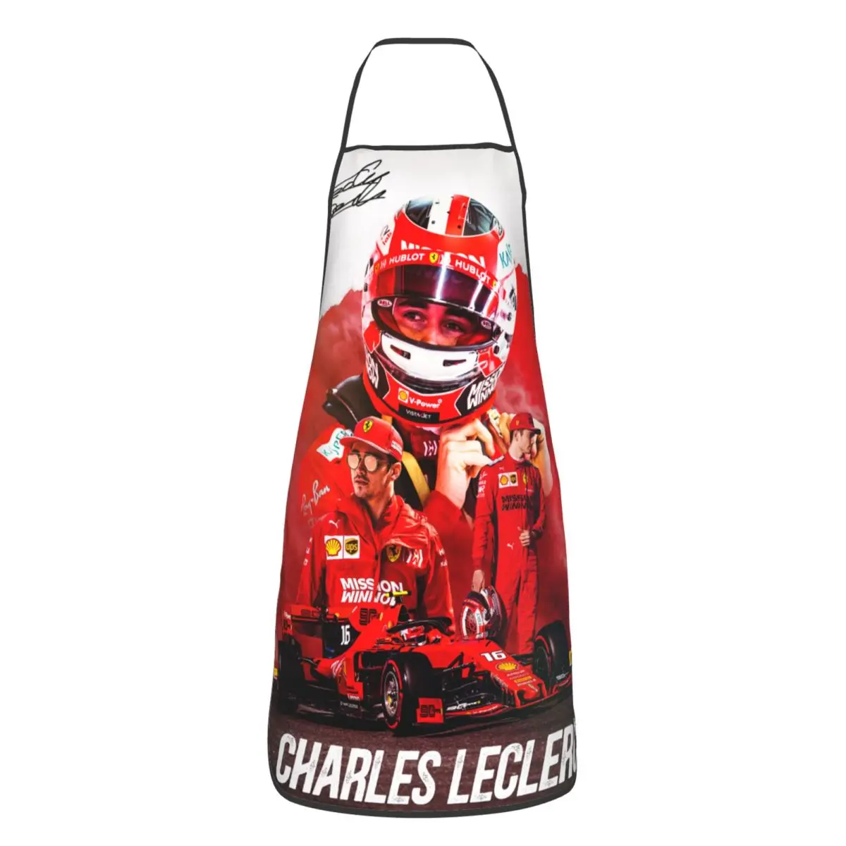 Custom Bib Formula One Leclerc Charles Apron Men Women Adult Chef Cooking Kitchen Racer Racing Car Tablier Cuisine Painting