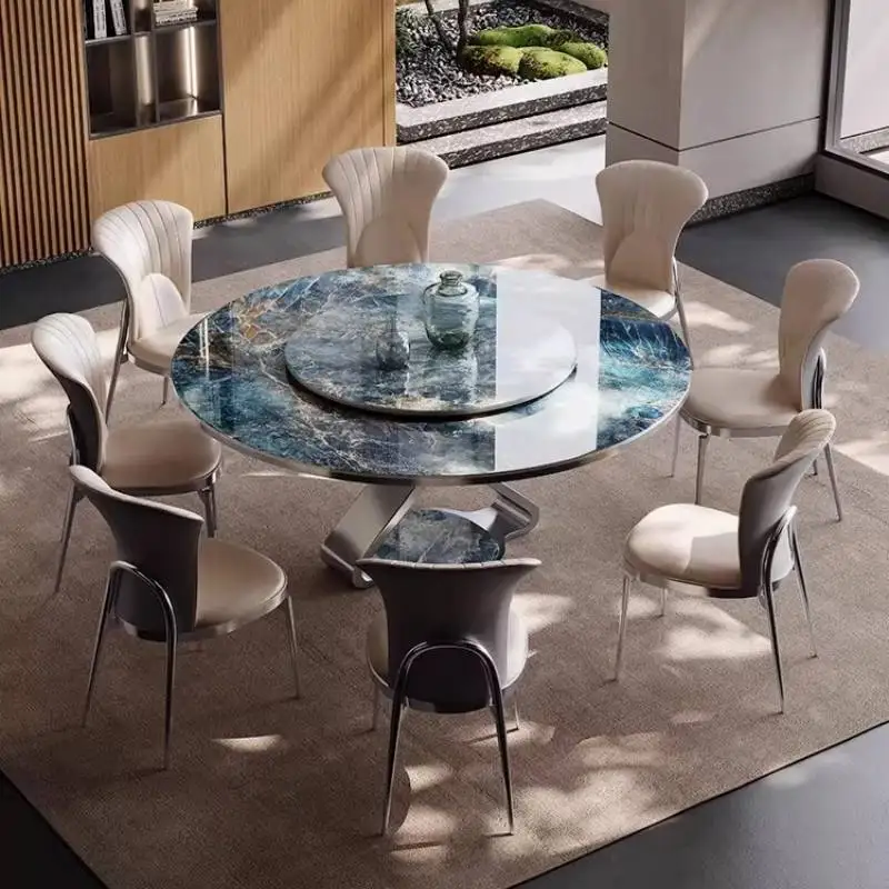 Kitchen Round Dinner Table Decorations Design Dinette Luxury Restaurant Tables Console Dinette Muebles Para Hogar Furniture Home