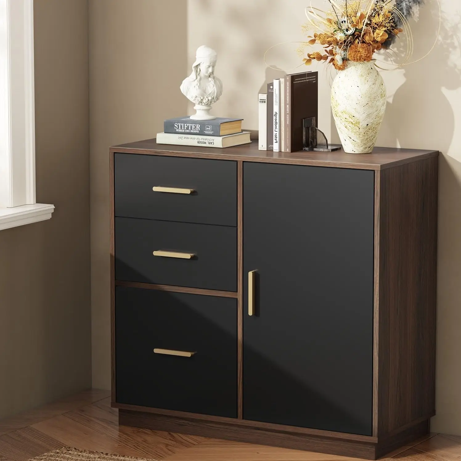 Office Storage Cabinet with 3 Drawers, Filing Cabinet for Office