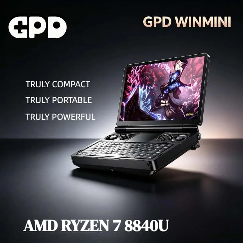 Consola de Juegos de Bolsillo GPD WIN Mini 2026 de 7 Pulgadas, AMD Ryzen 7 8840U, 16 GB de RAM, 1 TB de ROM, Mini PC Portátil, Tablet, Gamepad