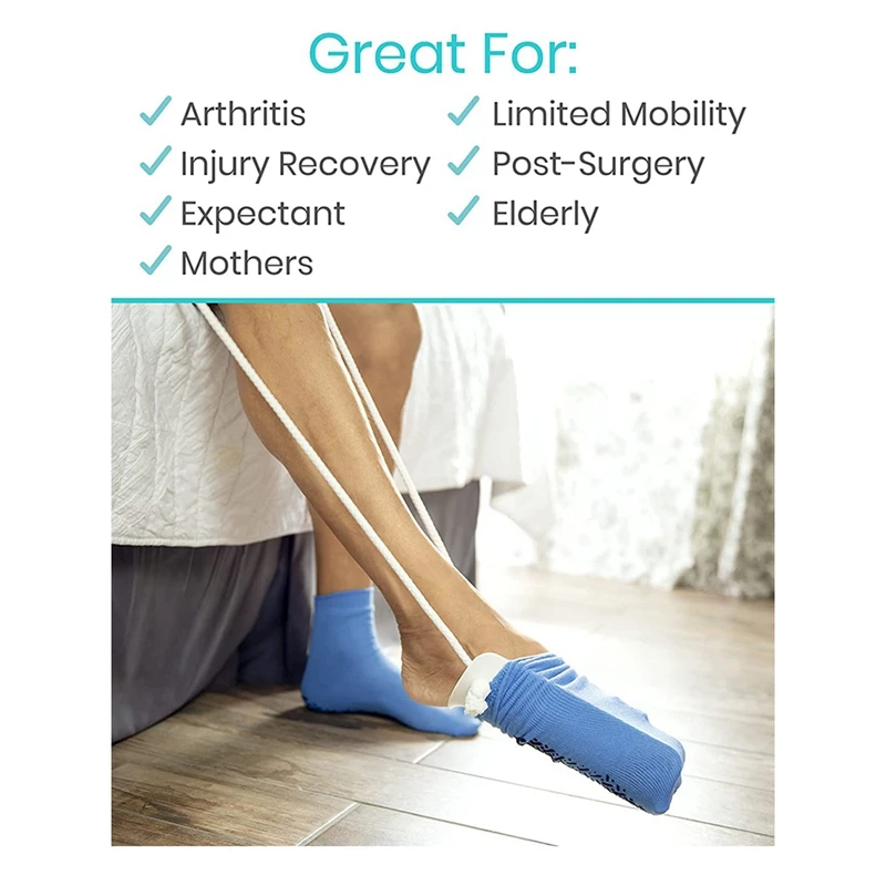 

Приспособление для надевания и снятия носков (гольфов) - помощник для пожилых людей и беременных, синий