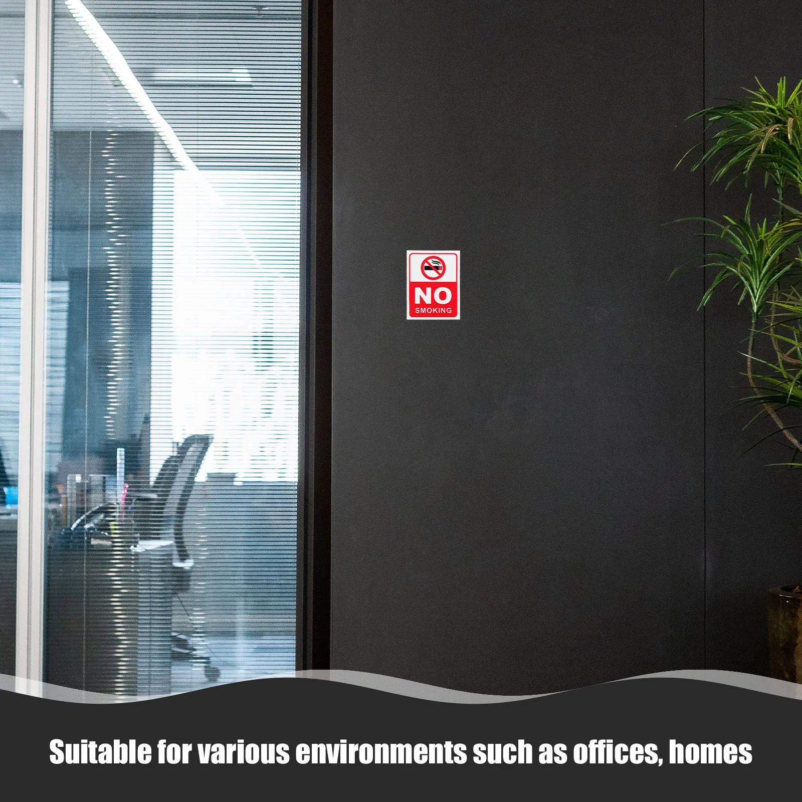 

6pcs No Smoking Sign Stickers Self-Adhesive Warning Signs No Smoking Window Door Decal For Office Fire Safety Wall