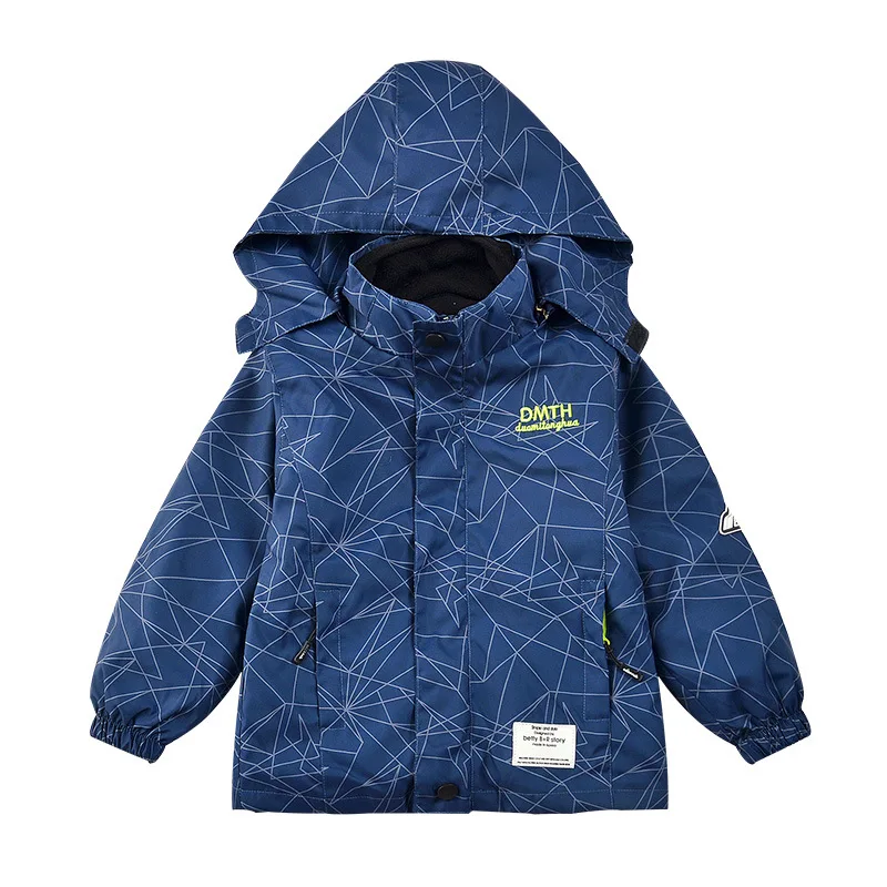

Boys' Jackets Medium and Older Children's Thickened Jackets 2024 Autumn Clothes New Children's Clothing Removable Windproof