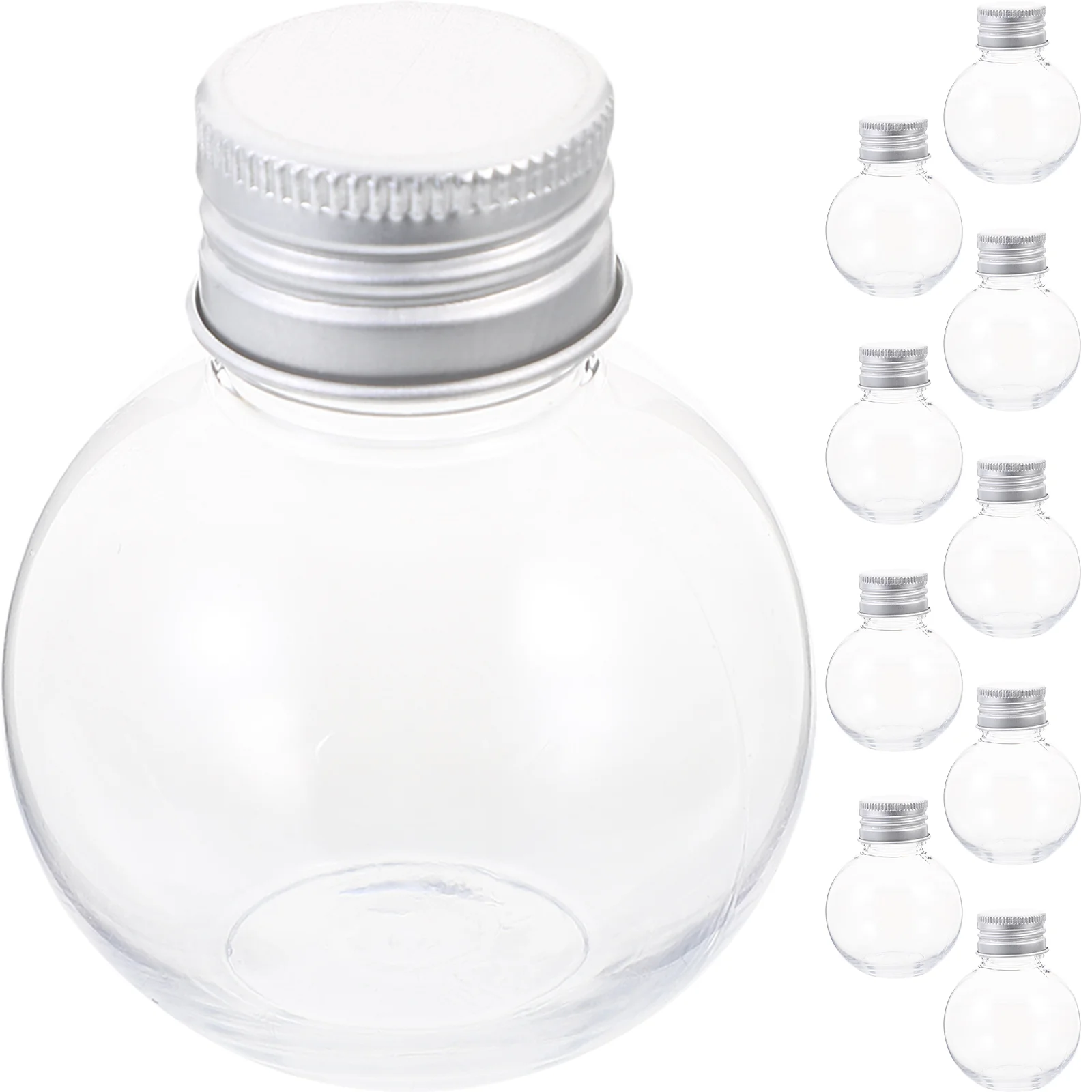 10 Pcs Thicken Transparent Spherical Bottle The Party Juice Containers Air Pet Anti-leak Bottles Milk Coffee