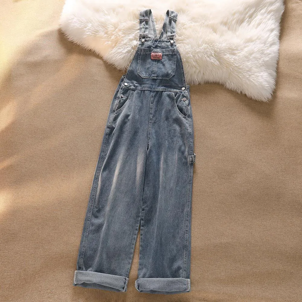 

Fashion Women Straight Loose Denim Pants Overalls Spring Autumn Oversized High Waist Wide Leg Jeans Female Jumpsuit S-5XL