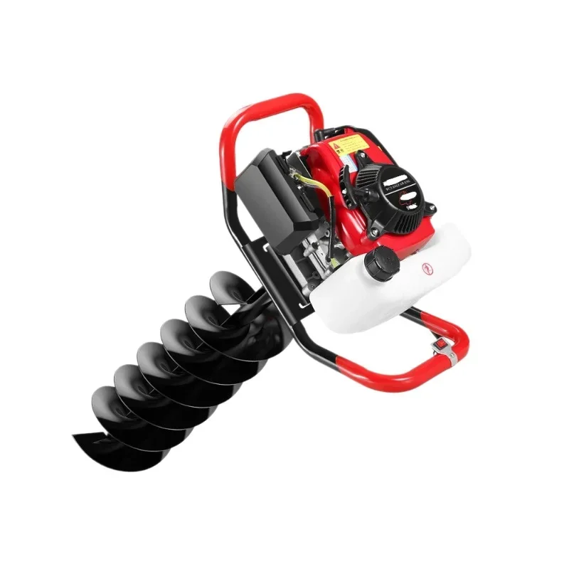 Four-stroke  ground drilling machine, ice drilling, single-person drilling machine, hole drilling type