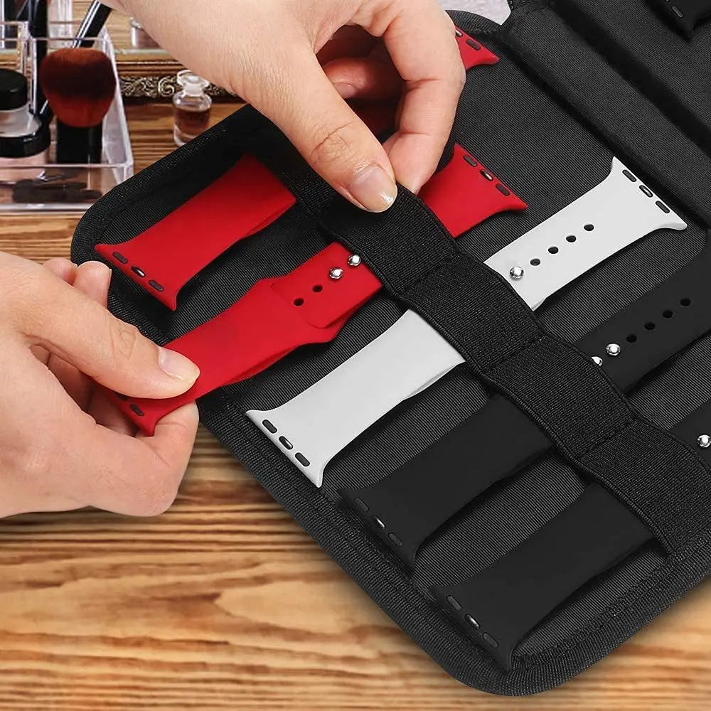 Watch Organizer Bag Multifunction Watch Strap Box Portable Nylon Watch Strap Case Hold 20 Watch Straps Travel Watch Straps Bag