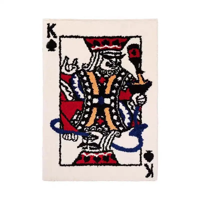 Carpet Poker Hearts Personalized Decoration Carpet Thickened Cashmere Imitation Living Room Bedroom Bedside Mat