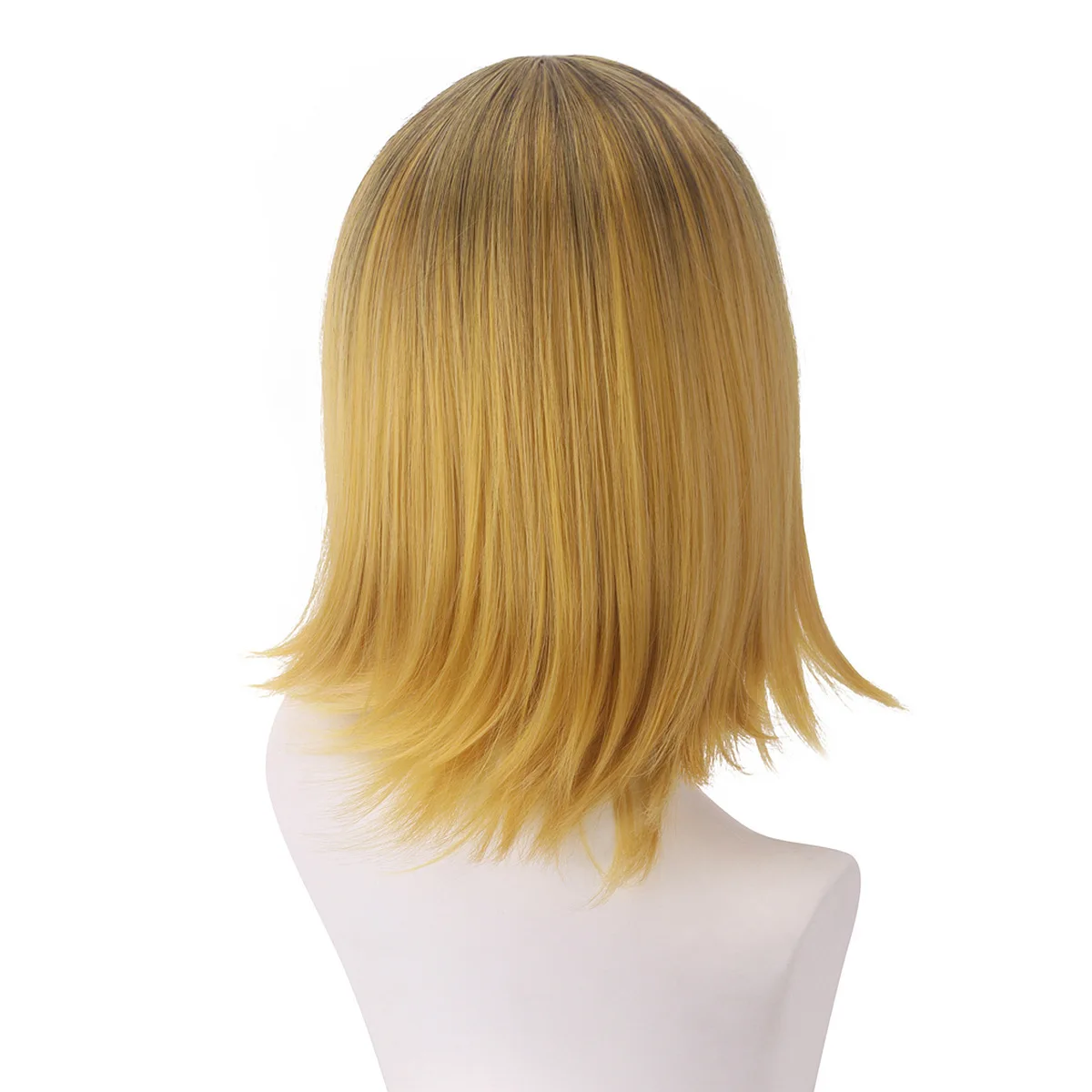 I Push The Kid Mem Chirp Brown Dye التغيير التدريجي باللون الأصفر القصير المقلوب