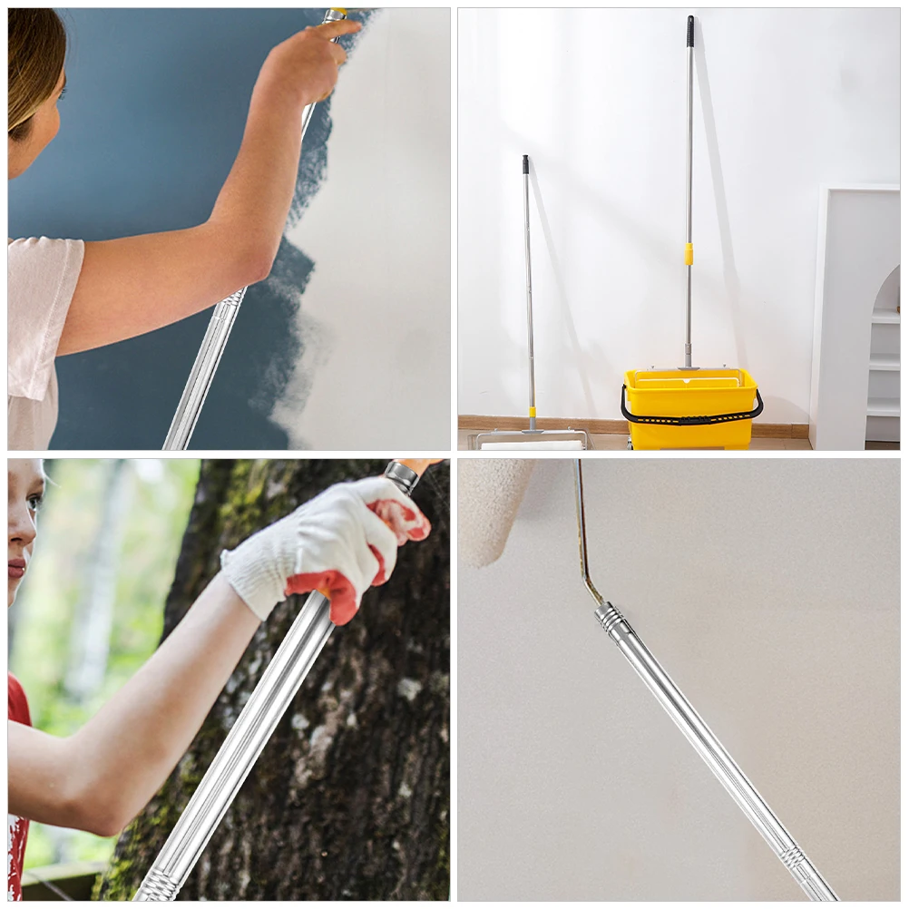 

Telescopic Paint Roller Extension Pole Stainless Steel Detachable Durable Easy Carry Cleaning High Wall Ceiling Compatible