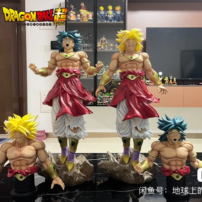 Anime Dragon Ball Gk Super Large Statue Model Ornament Broslee Broly Double Bust Resin Base Room Decorations Boys Gift