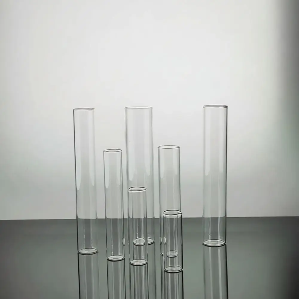 Premium Glass Test Tube With Cork Stopper Flat Bottom Laboratory Scientific Glassware Chemical Reagent Holder Unit