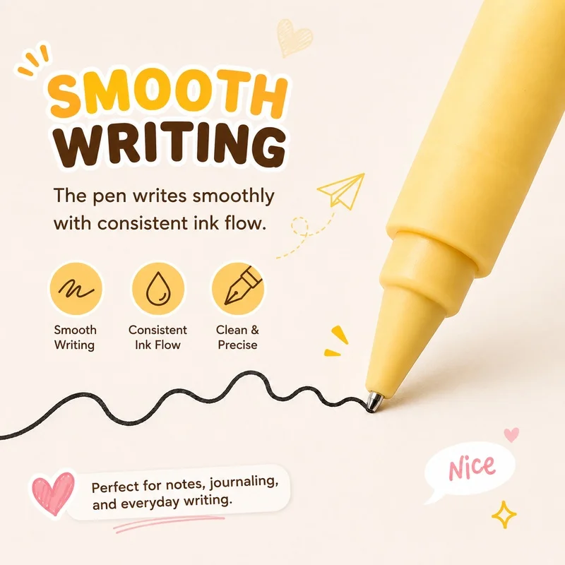 5Pcs Kawaii Animal Keychain Ballpoint Pens, Cartoon Charms, Smooth Writing for School Office Daily Use