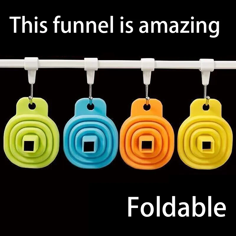 1/3Pcs Foldable Funnel Silicone Collapsible Funnel Portable Funnels For Fuel Hopper Collapsible Beer/ Oil Funnels Kitchen Tools