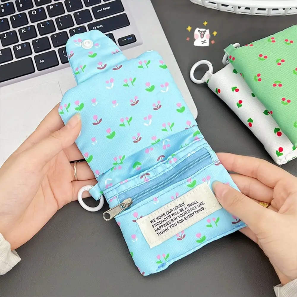 Тканевый кошелек INS, многослойный маленький кошелек с цветочным принтом, портативный держатель для карт