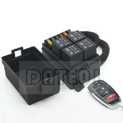 40A Car 4-Way Intelligent 433 Frequency Remote Control Modified 12v24v Relay Box RV Line Control Fuse Box 1PC Remote contral