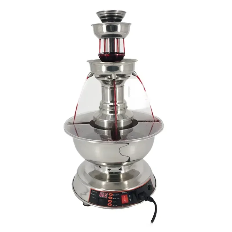 Three Layer Stainless Steel Wine Champagne Fountain Display Machine with Heating Function for Party Use