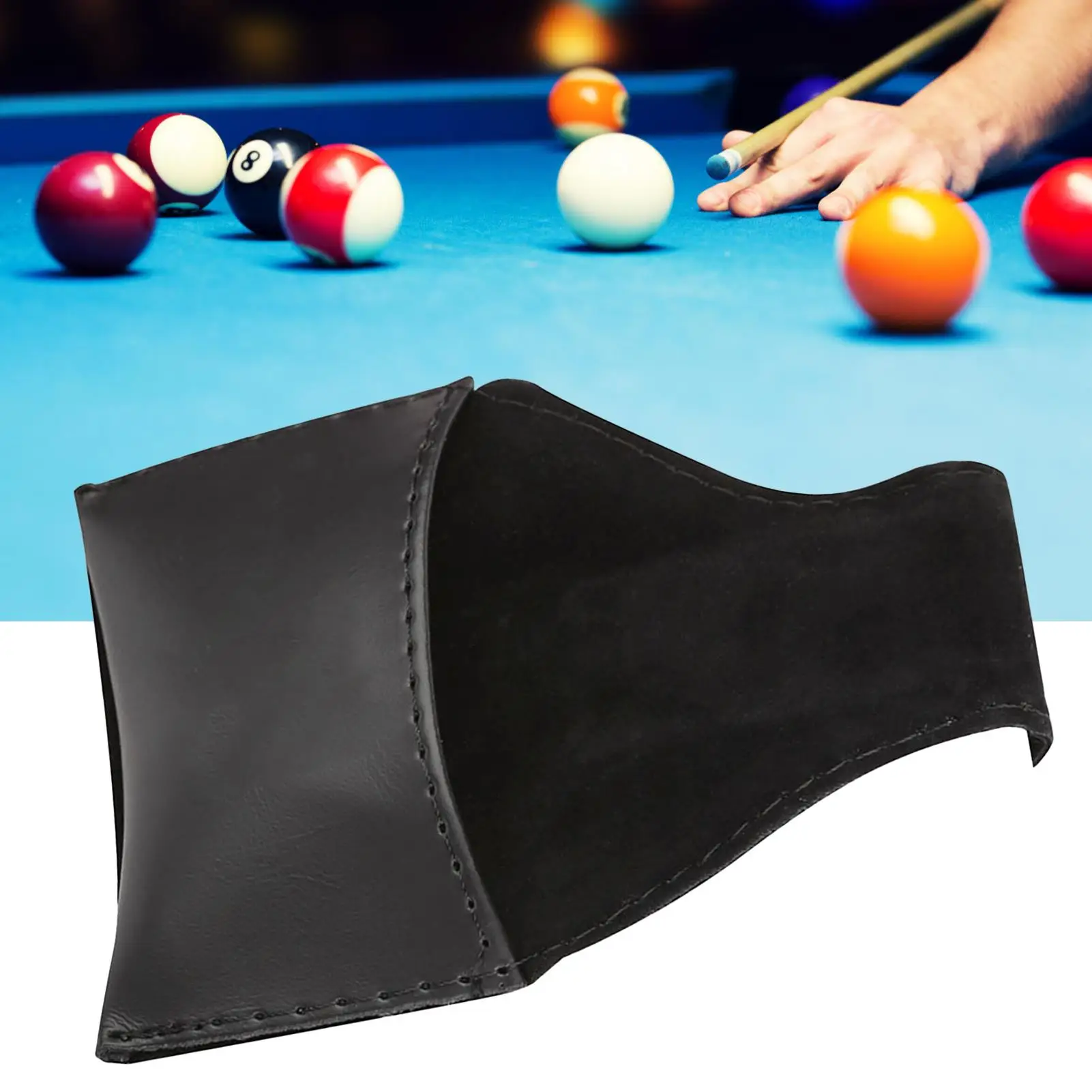 Portable PU Chalk Holder for Billiards - Black Wearable Pouch with Hook, Accessory for Pool Game