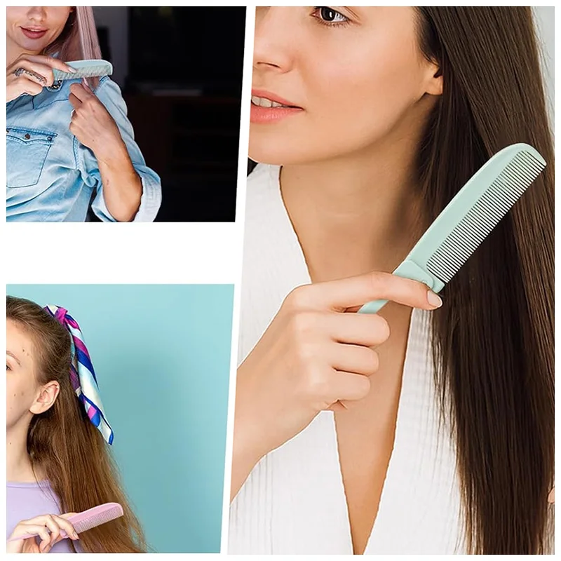 3Color Portable Minimalist Folding Tail Comb, Mini and Compact Portable Home Hair Styling Tool, Special for Real Hair Wigs image 2