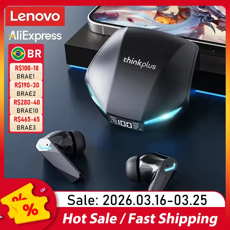 Nova lenovo xt53 atualização sem fio bluetooth 5.4 fones de ouvido led display digital à prova dwaterproof água baixa latência jogos