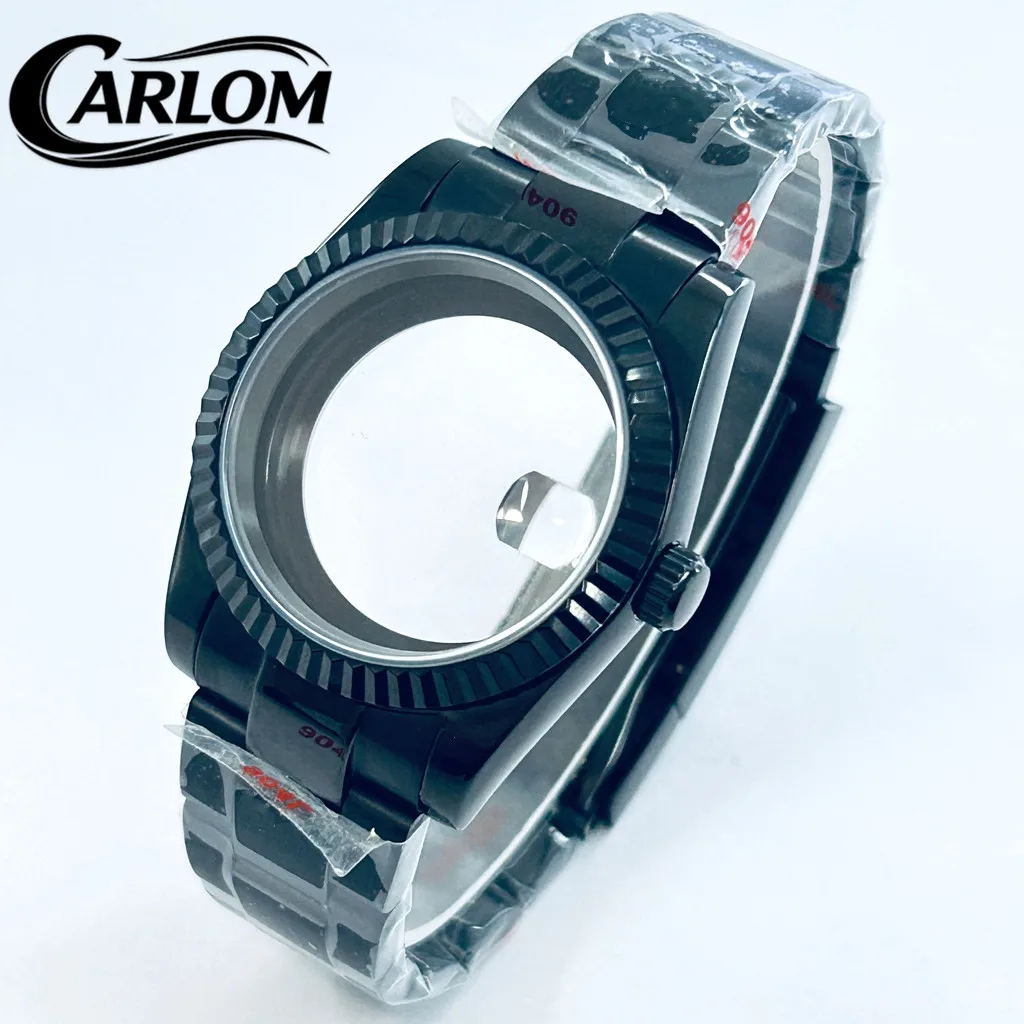 

Корпус для часов NH 36 мм/40 мм для NH34 NH35 NH36 NH38 NH39 NH70 NH72 ETA2824 PT5000, водонепроницаемое сапфировое стекло, с указателем даты, черные детали для часов