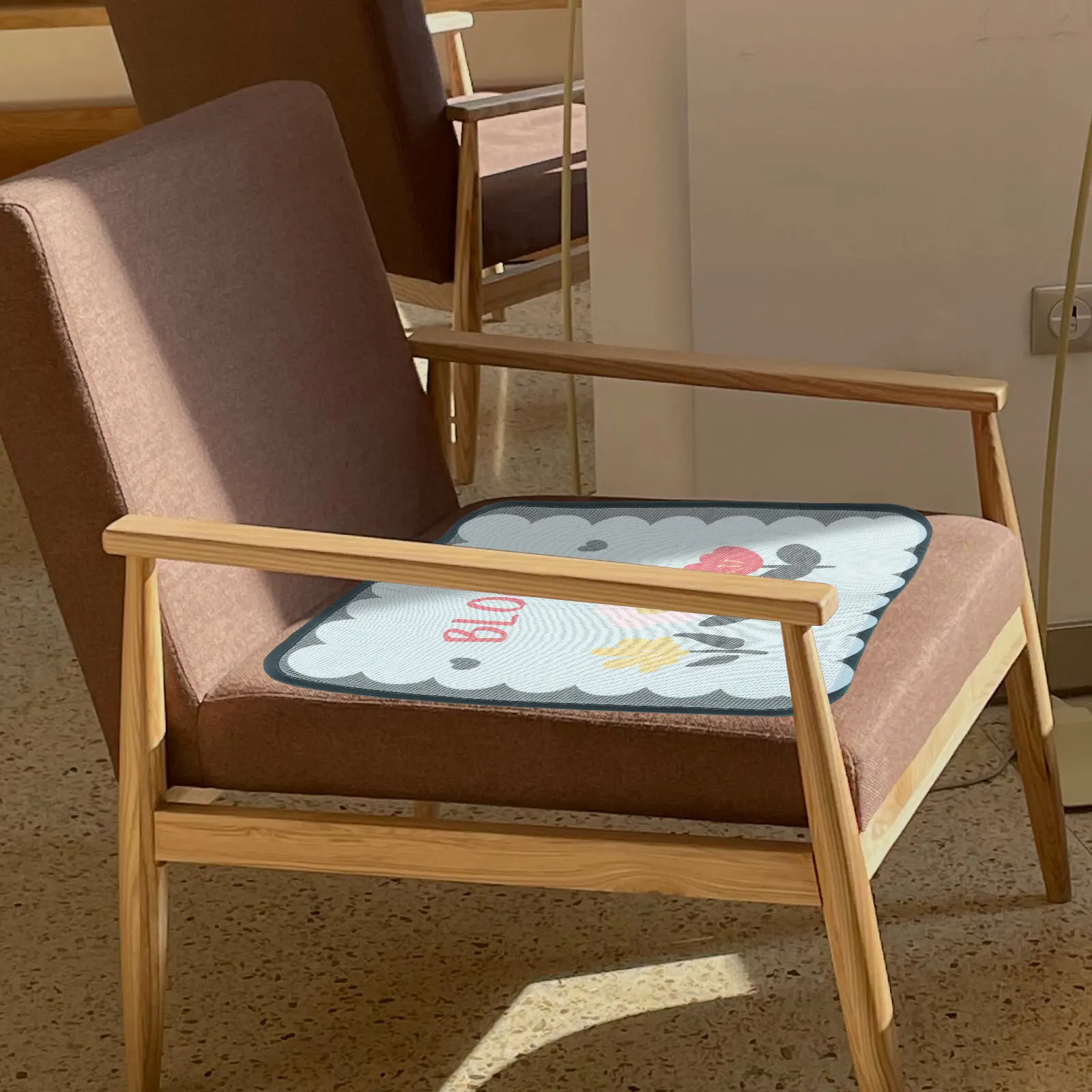 Breathable Cooling Chair Cushion Polyester Summer Seat Pad for Office Computer Car Chairs Sweat-Absorbing Non-Slip Mat