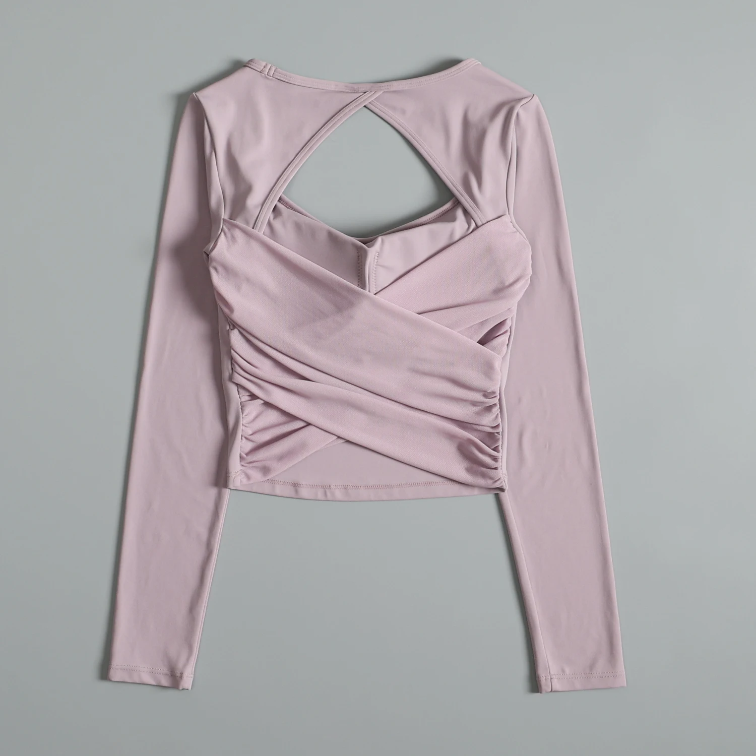 Yogakleding met holle rug, dames herfst alles-in-één hardlooptrainingtop met lange mouwen, modieuze afslankende sport-fitnesskleding