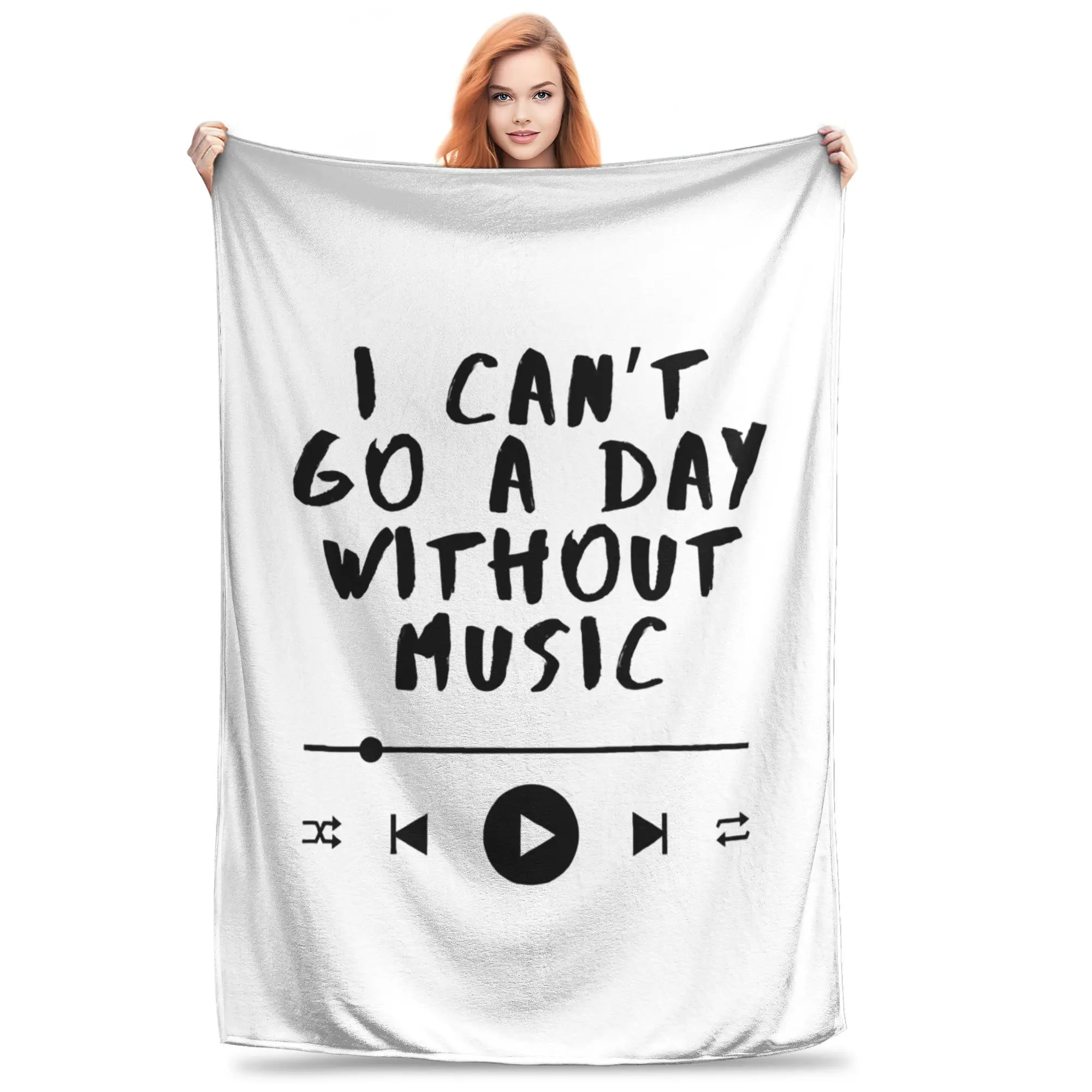 

I Can’t Go a Day Without Music Music Lover Quote Blankets Fleece Throw Blanket for Couch Bedding Office Throws Bedspread Quilt