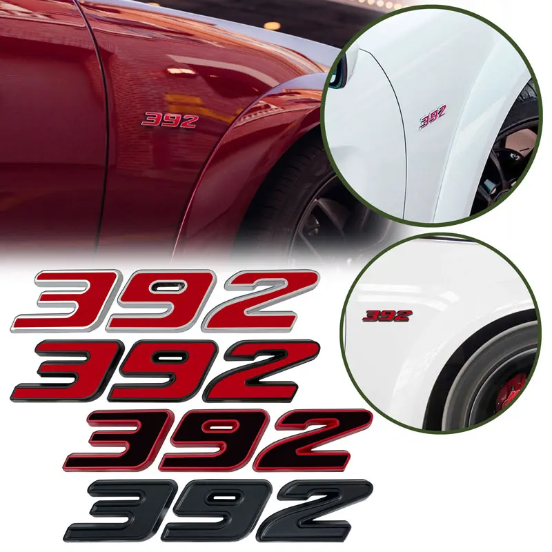 3D Metal 392 345 6.4L 5.7 Logo Car Sticker Emblem Badge Decals Auto Tail For Dodge HEMI Ford Audi Toyota Honda Jeep Accessories view 3