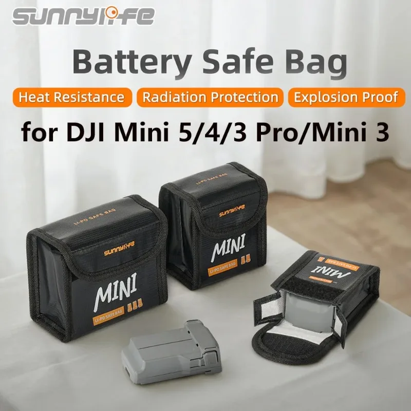 حقيبة أمان لبطارية ليثيوم بوليمر من Sunnylife لـ DJI Mini 5/4/3 Pro/Mini 3 ملحقات حقيبة مقاومة للانفجار ومقاومة للحريق #1